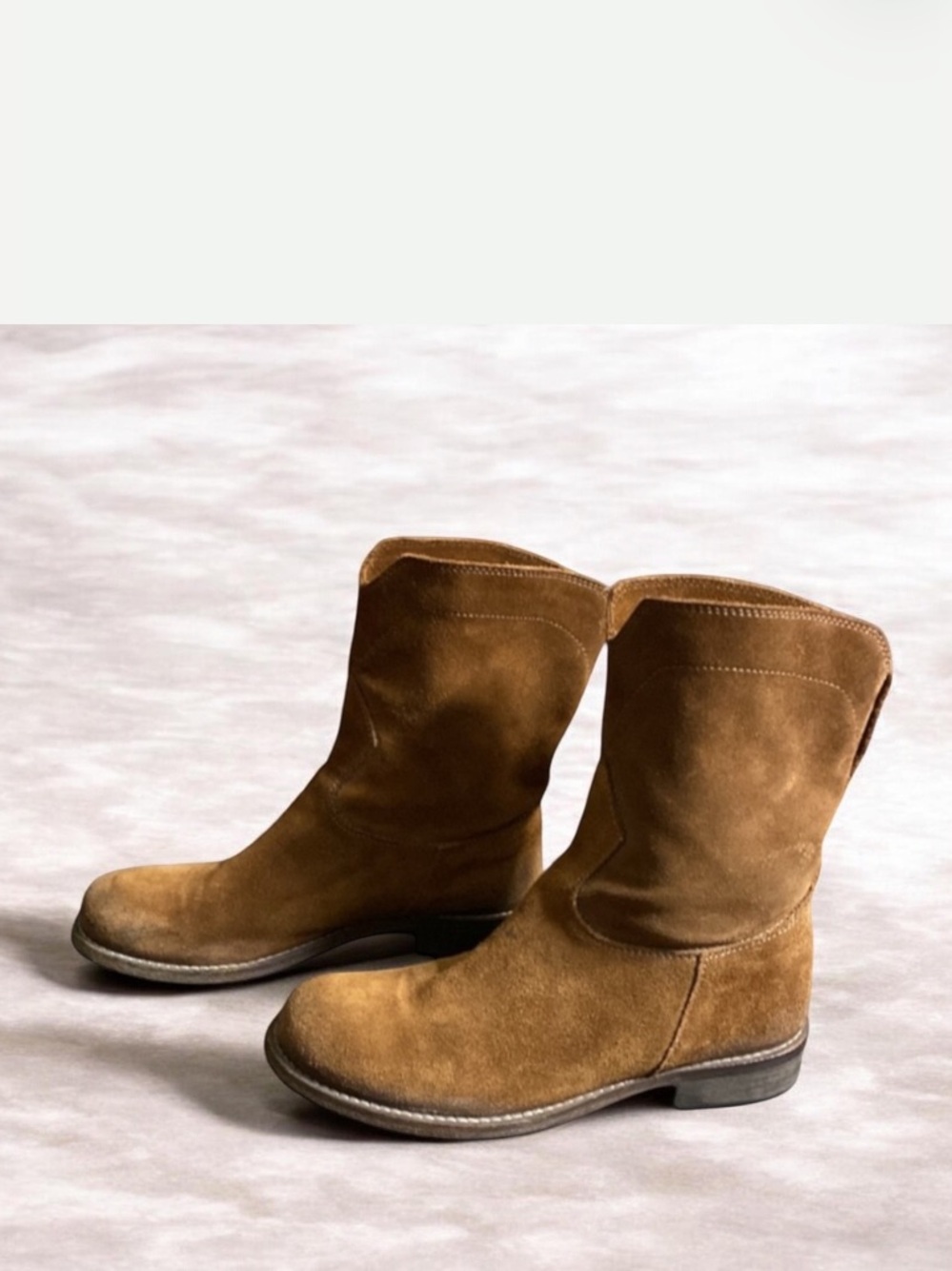 Enrico Fantini Italian Made Suede Mid Length Cowboy Boots Size 7